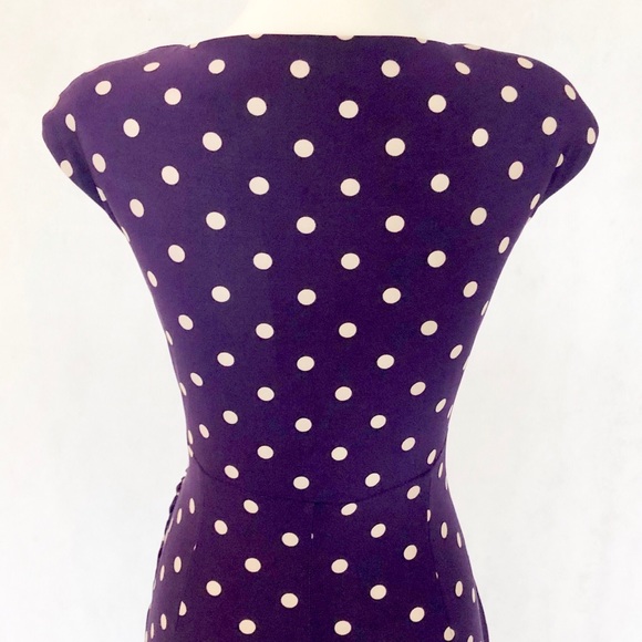 Lauren Ralph Lauren Side Ruched Polka Dot Dress - Picture 6 of 8